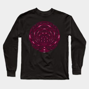 Polka Dot Pixel Patterns Burgundy symmetric Star Long Sleeve T-Shirt